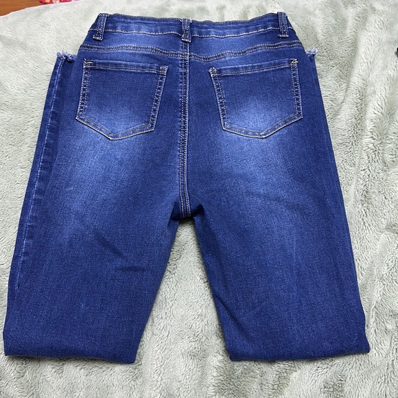 High rise blue ripped jeans size small - Picture 2 of 2